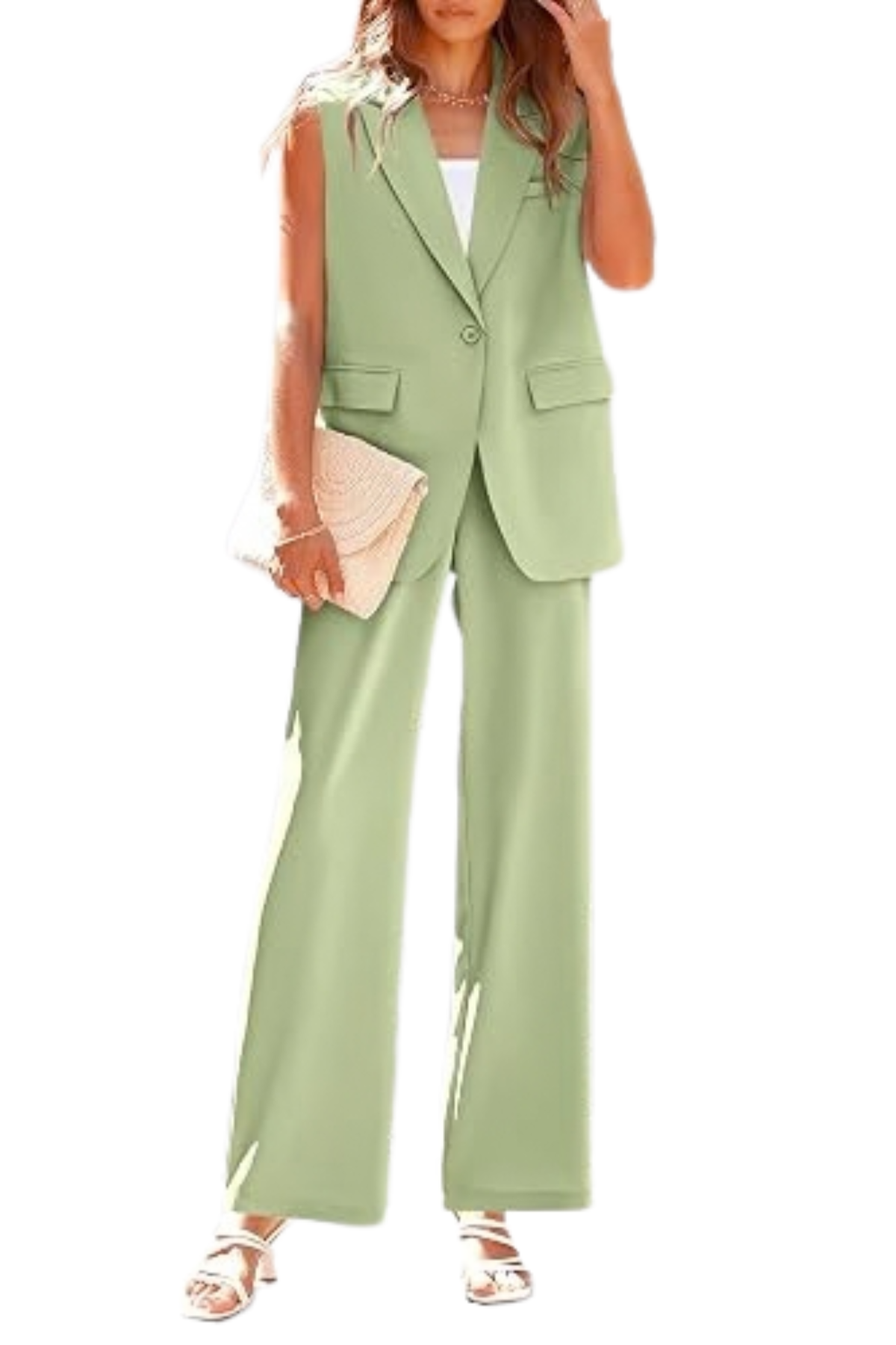 PANTS & VEST SET LIGHT GREEN