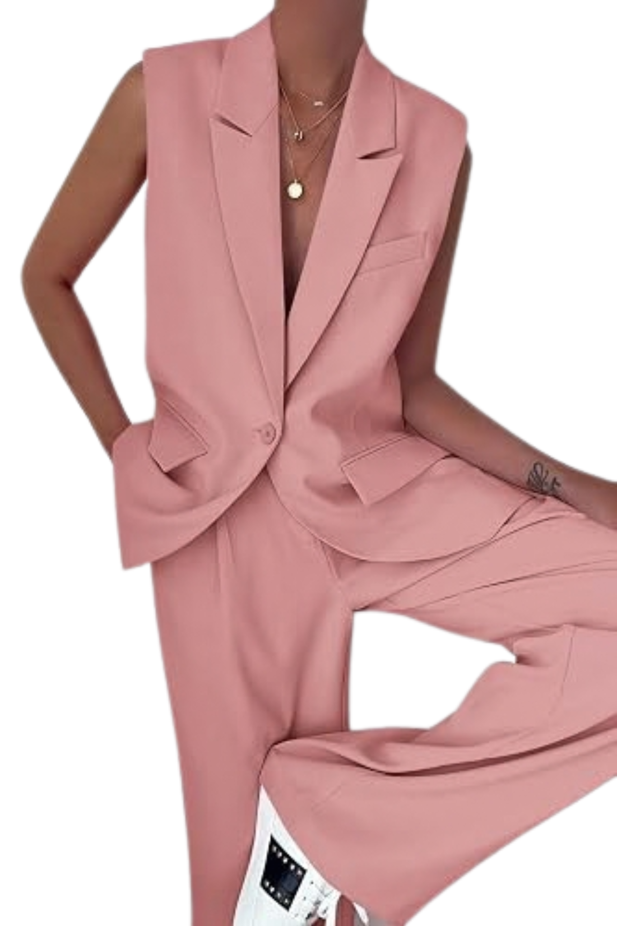 PANTS & VEST SET LIGHT PINK