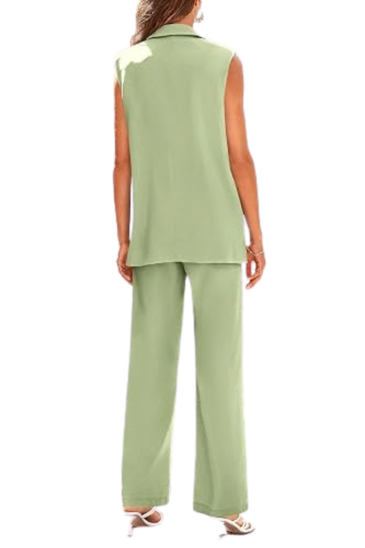 PANTS & VEST SET LIGHT GREEN