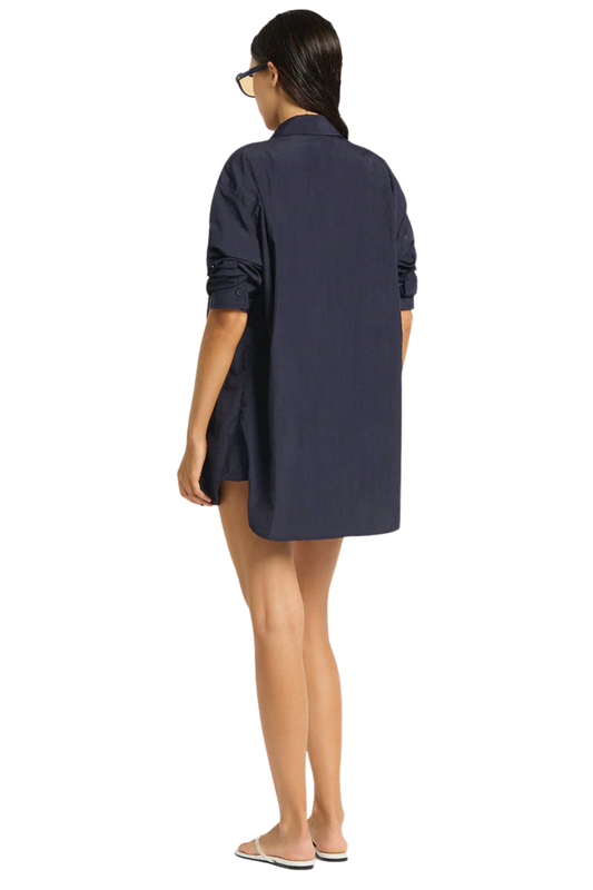 HAZEL SHIRT & WRAP MINI SKIRT - INDIGO