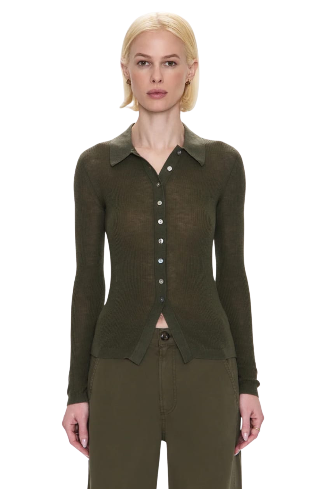 FITTED GREEN CARDIGAN