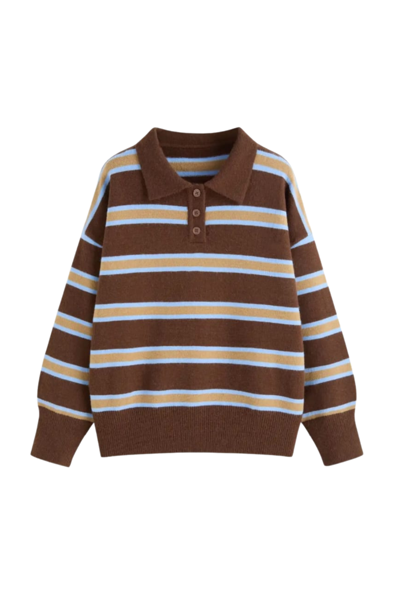 KNIT STRIPE LONG SLEEVE TOP