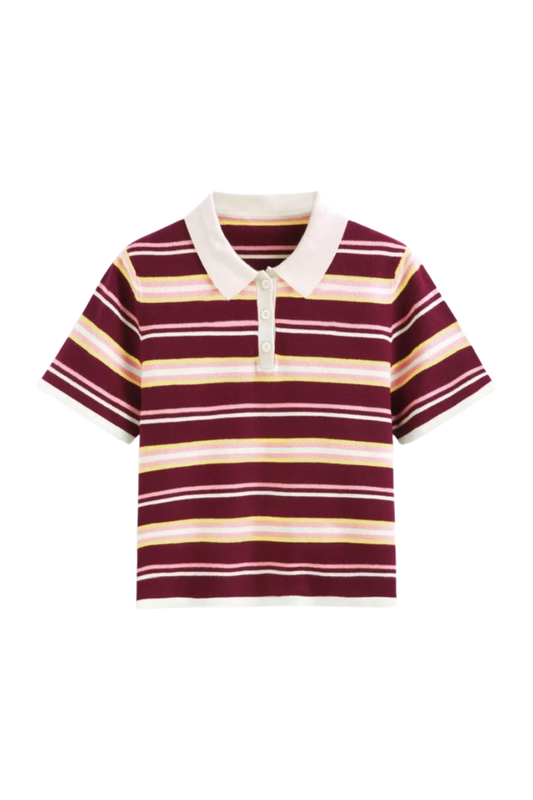 KNIT POLO TOP