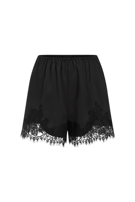 SATIN BLACK ON BLACK SHORTS
