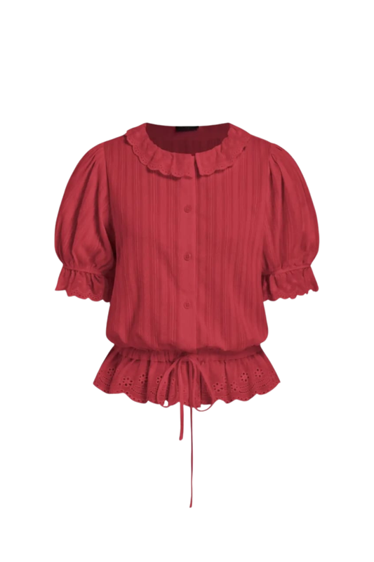 BRODERIE WINE BLOUSE