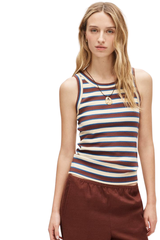 STRIPE TANK TOP CACAO
