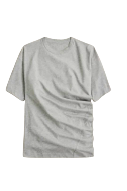 PIMA COTTON ASIMETRICAL T-SHIRT GREY