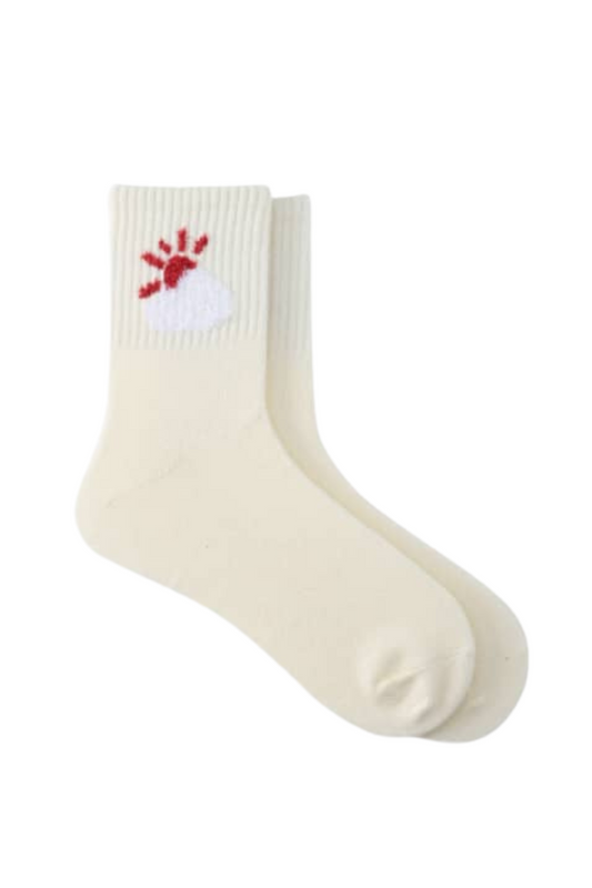 WEATHER PATTERN SOCKS WHITE