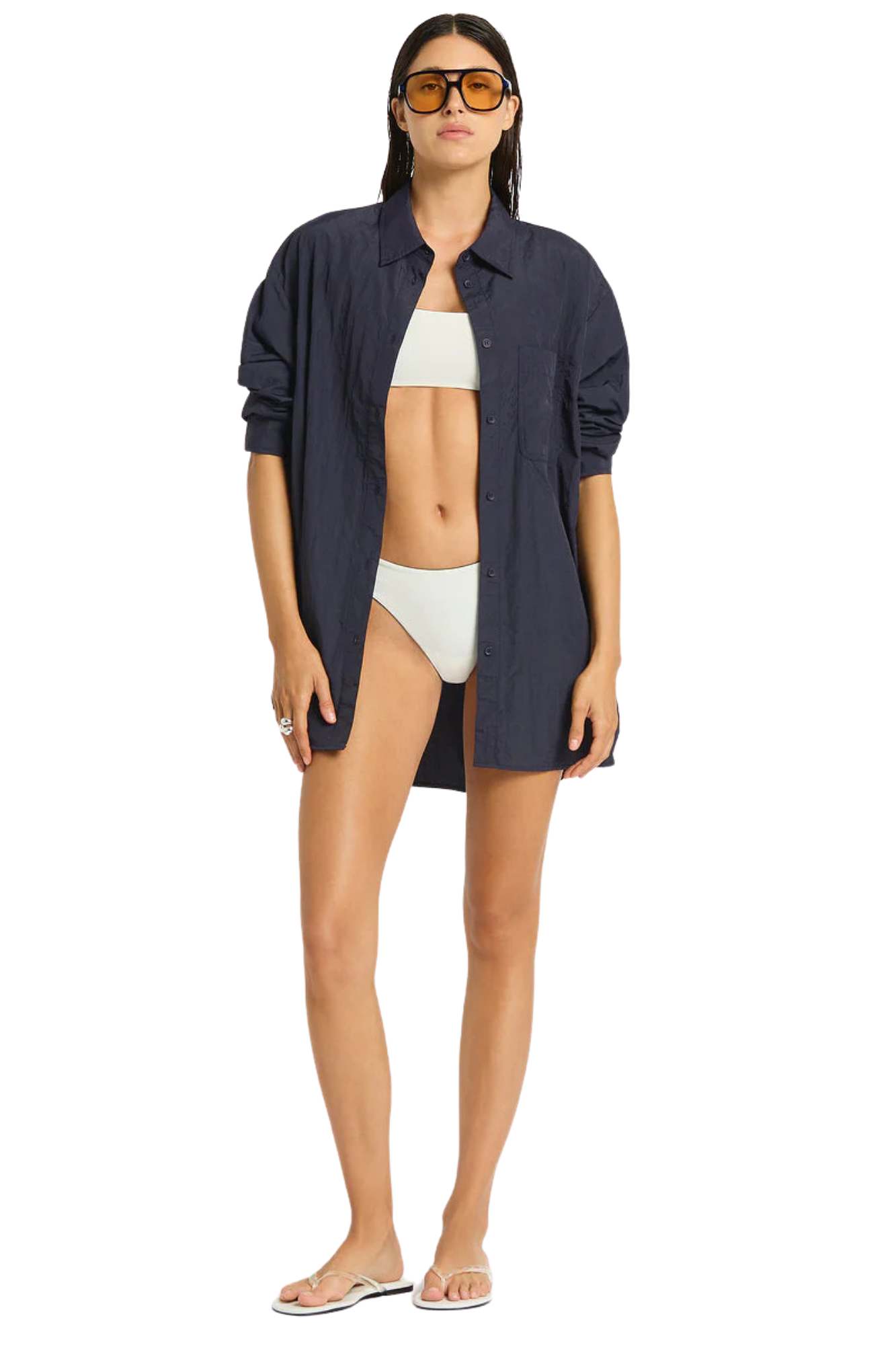 HAZEL SHIRT & WRAP MINI SKIRT - INDIGO