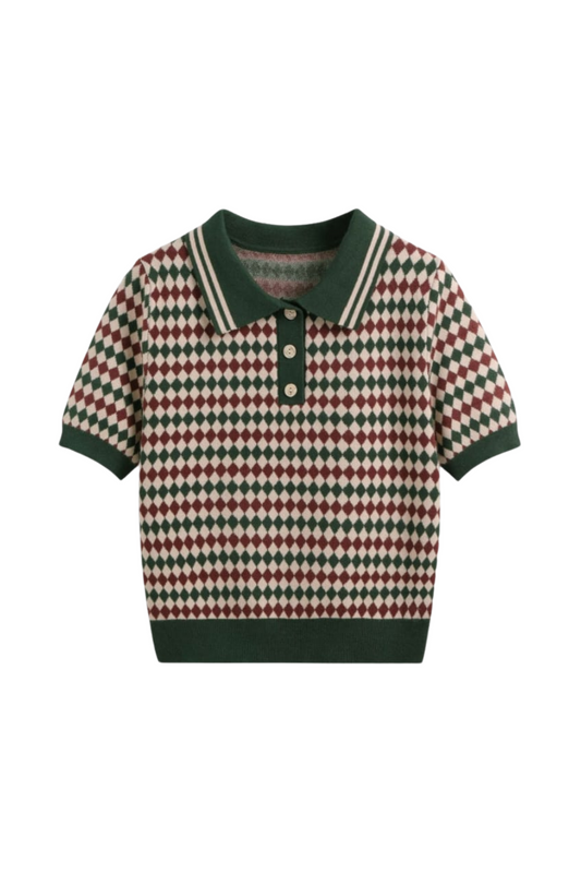 KNIT POLO DARK GREEN