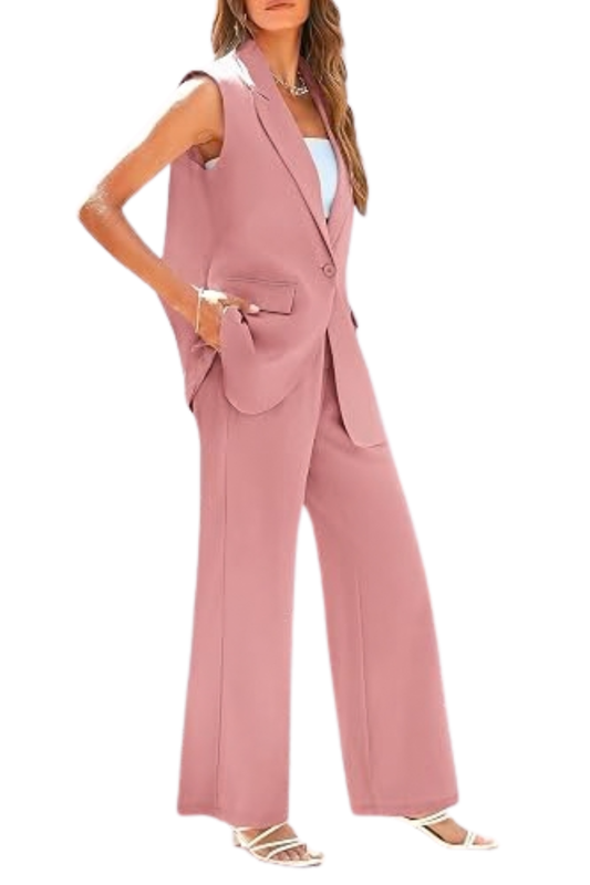 PANTS & VEST SET LIGHT PINK