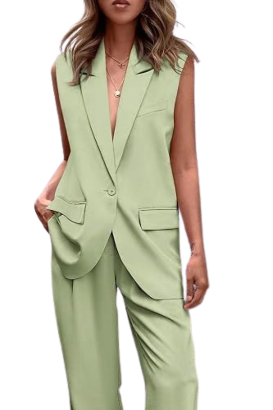 PANTS & VEST SET LIGHT GREEN