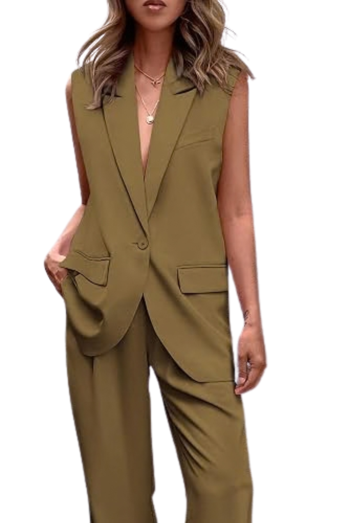 PANTS & VEST SET ARMY GREEN