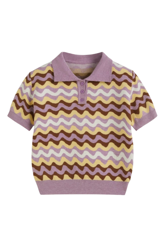 KNIT POLO WAVE VIOLET