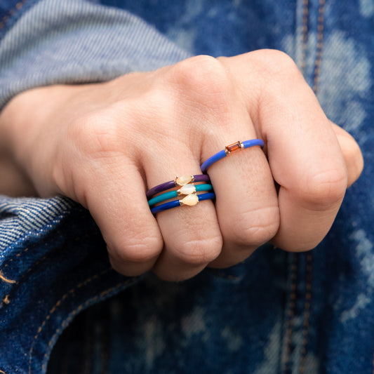 ENAMEL QUINN PLUM AND OPAL RING
